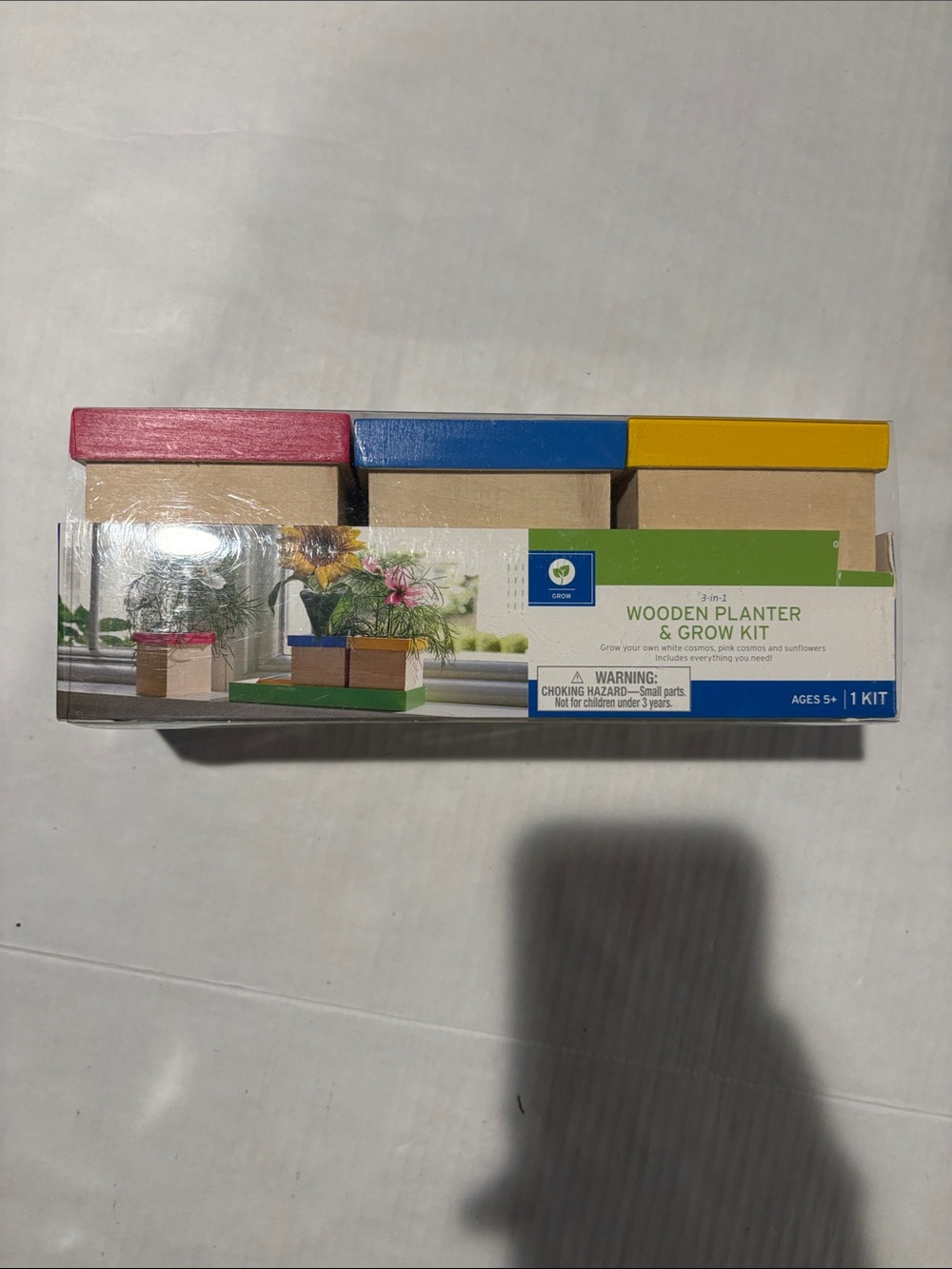 Wooden Planter & Kit - Pink, Blue, Yellow